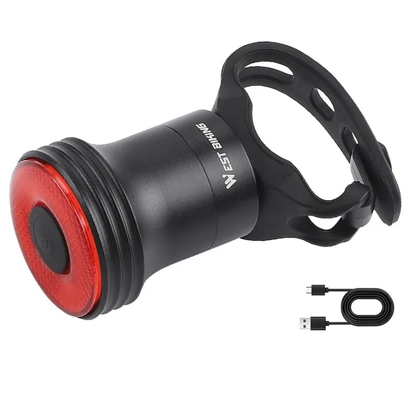 Smart Bike Tail Light Waterproof USB Rechargeable Rear Cycling Light 7