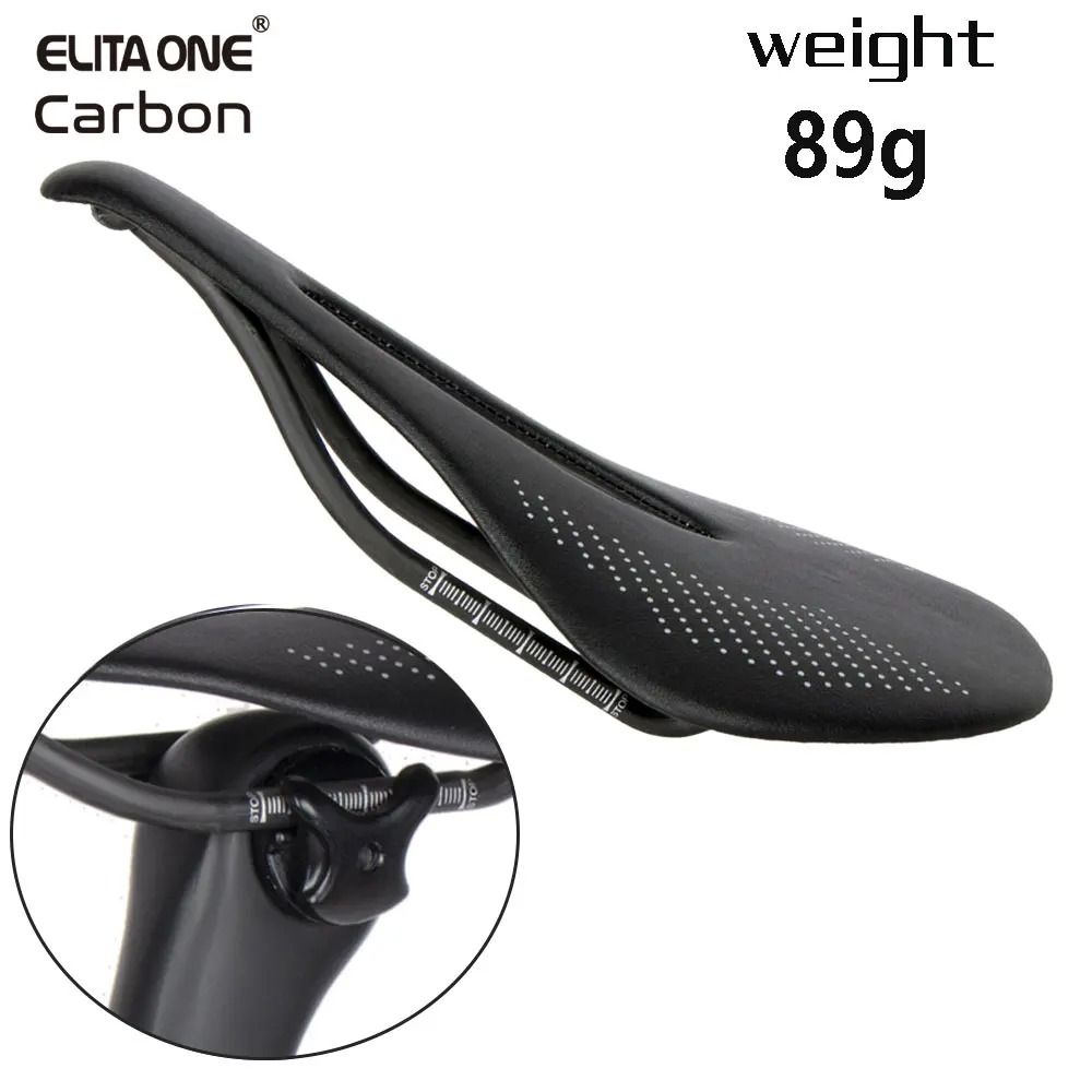 Carbon Fiber Bike Saddle Super Light 89g Road and MTB Seat