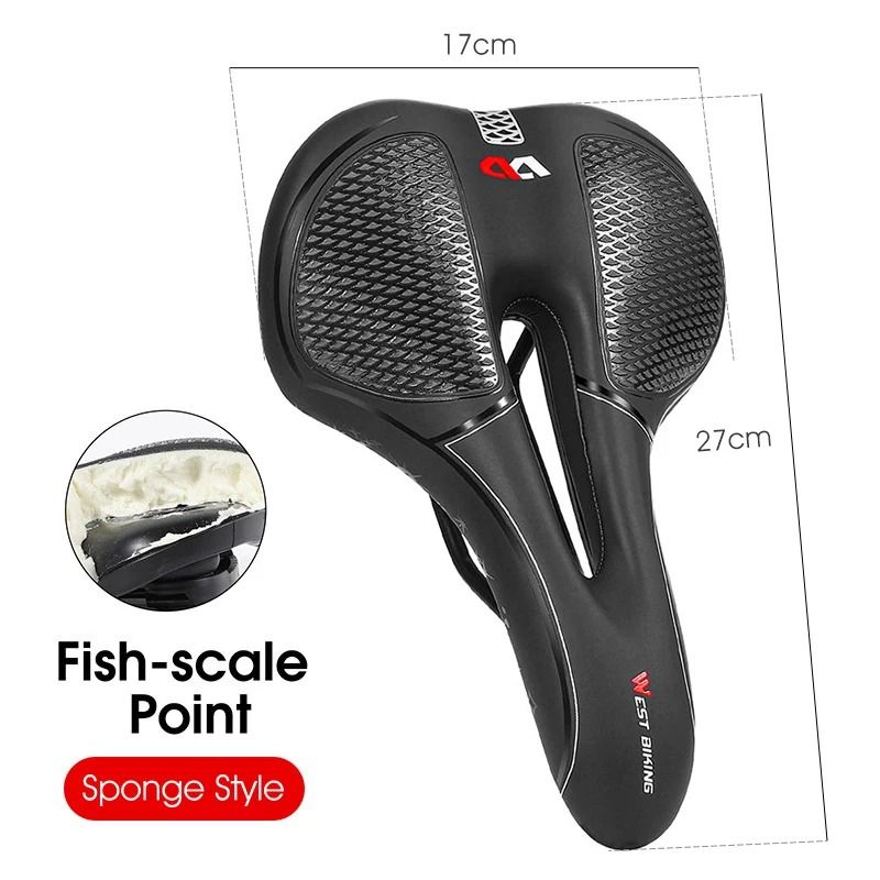 Breathable Shock Absorbing Bike Saddle Rainproof Comfort MTB Cycling Seat 17