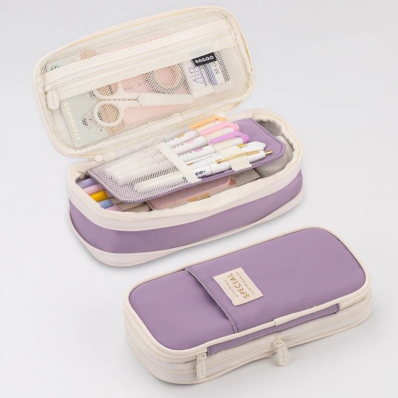 Large Capacity Pencil Case Double Layer School Pouch