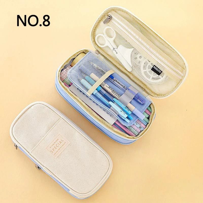 Large Capacity Pencil Case Double Layer School Pouch 12
