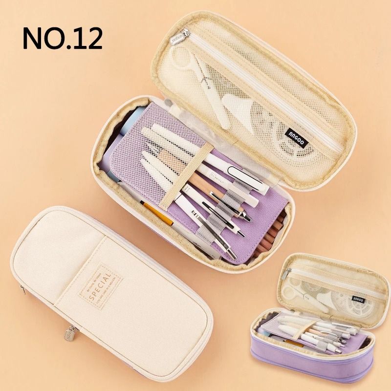 Large Capacity Pencil Case Double Layer School Pouch 16