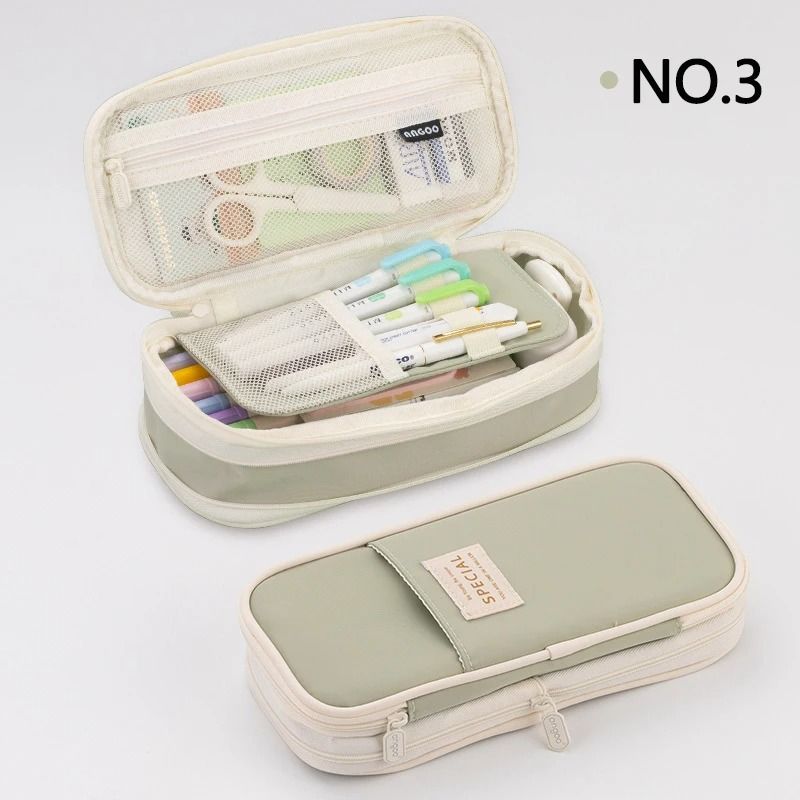 Large Capacity Pencil Case Double Layer School Pouch 5