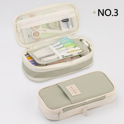 Large Capacity Pencil Case Double Layer School Pouch 5