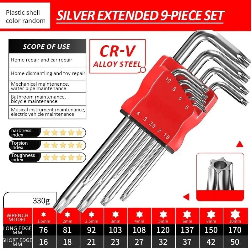 High Strength Hex Wrench Set Durable Hand Tool 10
