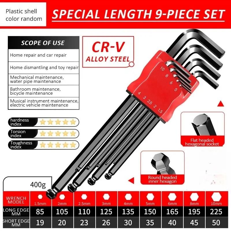 High Strength Hex Wrench Set Durable Hand Tool 7