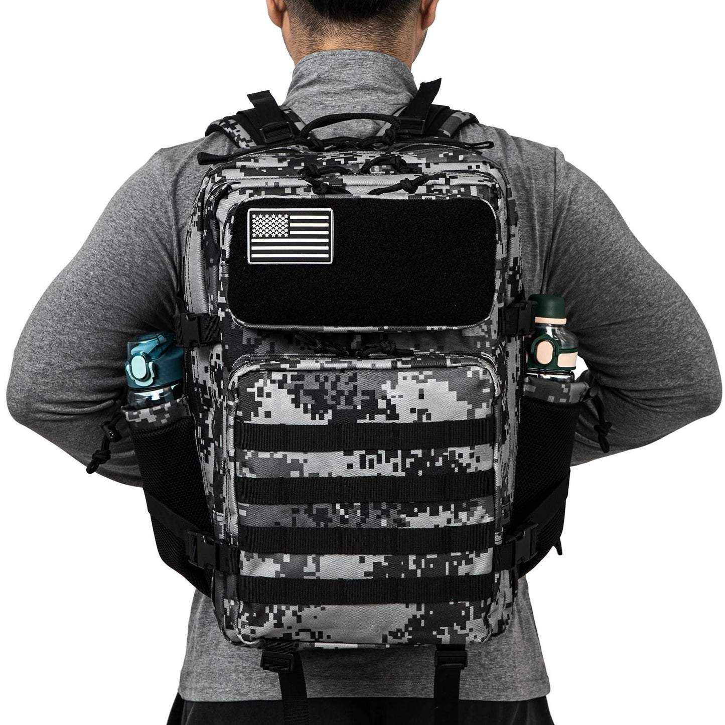 45L Tactical Backpack Outdoor Hiking Survival Rucksack With Bottle Holder 3