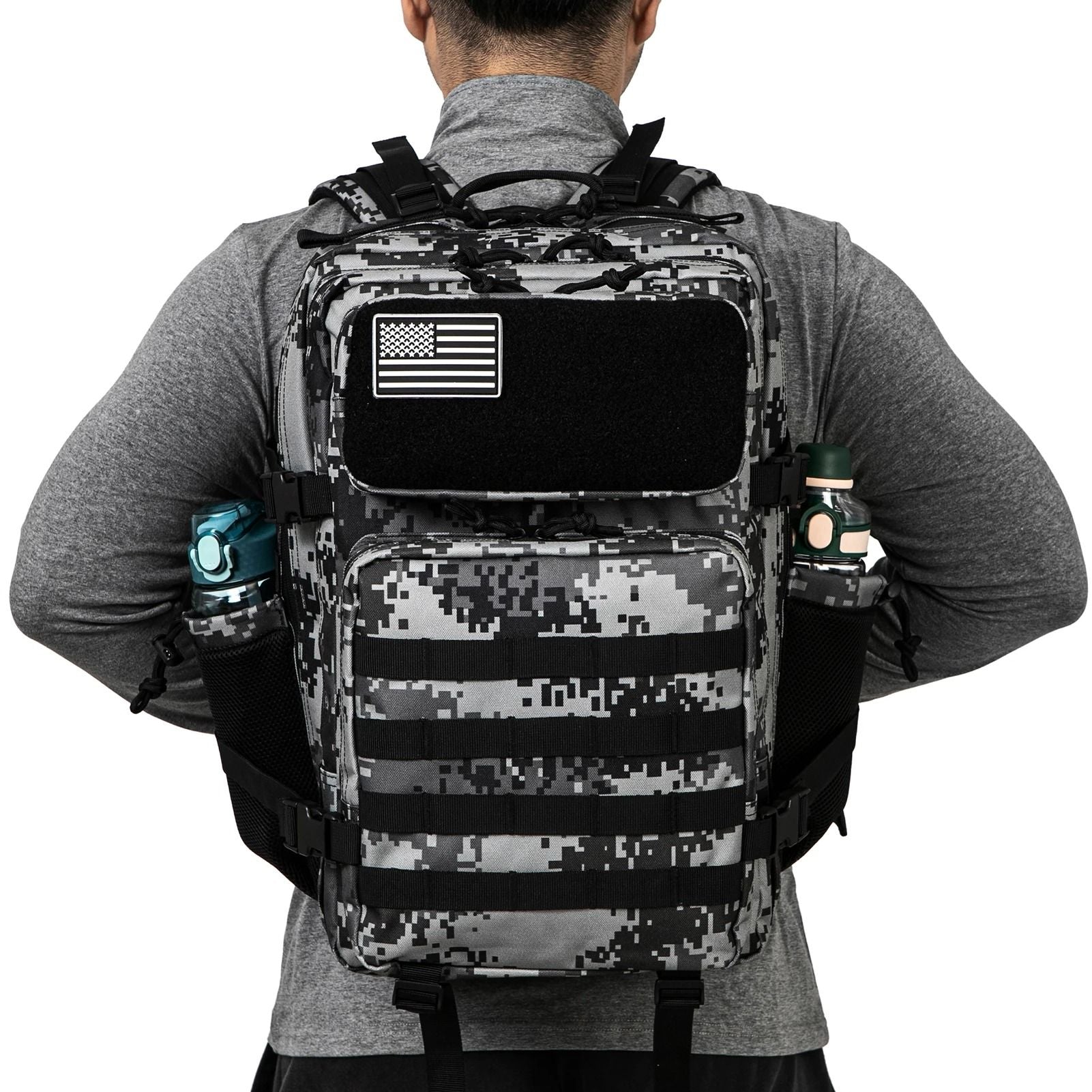 45L Tactical Backpack Outdoor Hiking Survival Rucksack With Bottle Holder 3