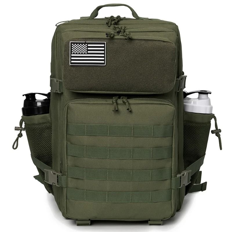 45L Tactical Backpack Outdoor Hiking Survival Rucksack With Bottle Holder 9