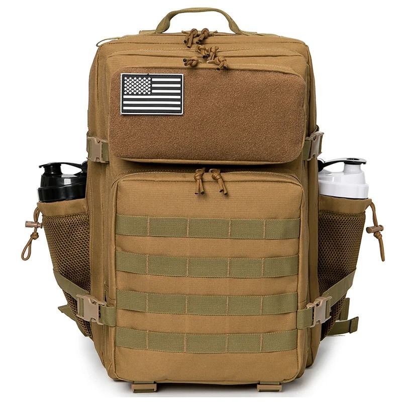 45L Tactical Backpack Outdoor Hiking Survival Rucksack With Bottle Holder 12