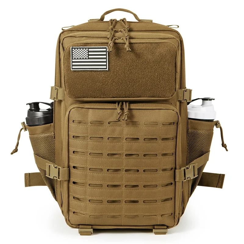 45L Tactical Backpack Outdoor Hiking Survival Rucksack With Bottle Holder 14