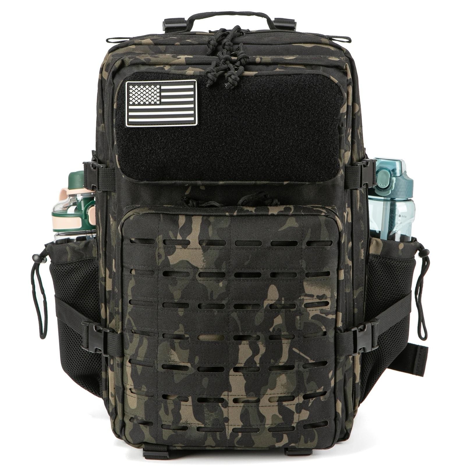45L Tactical Backpack Outdoor Hiking Survival Rucksack With Bottle Holder 17