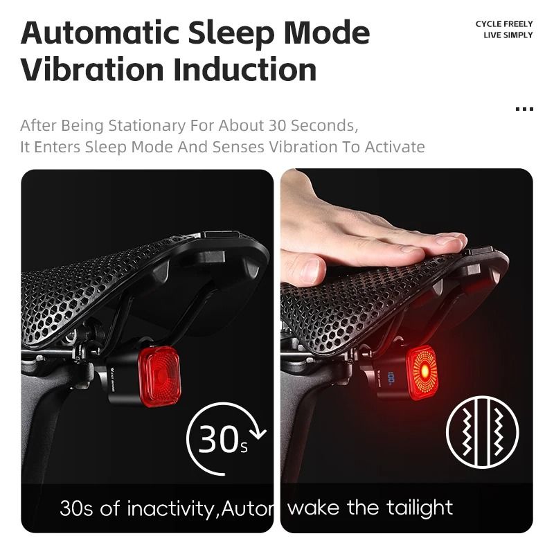 Bicycle Rear Light With Brake Sensing And Digital Power Display 6