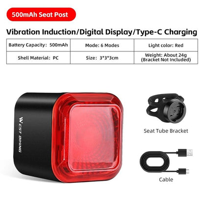 Bicycle Rear Light With Brake Sensing And Digital Power Display 8