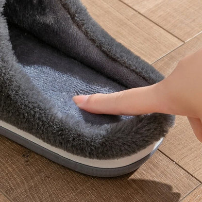 Plaid Memory Foam Winter Slippers With Warm Plush Lining For Men 5