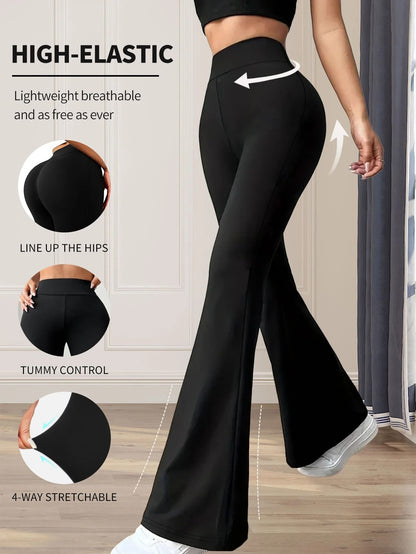 High Waisted Slim Flared Pants For Women 1