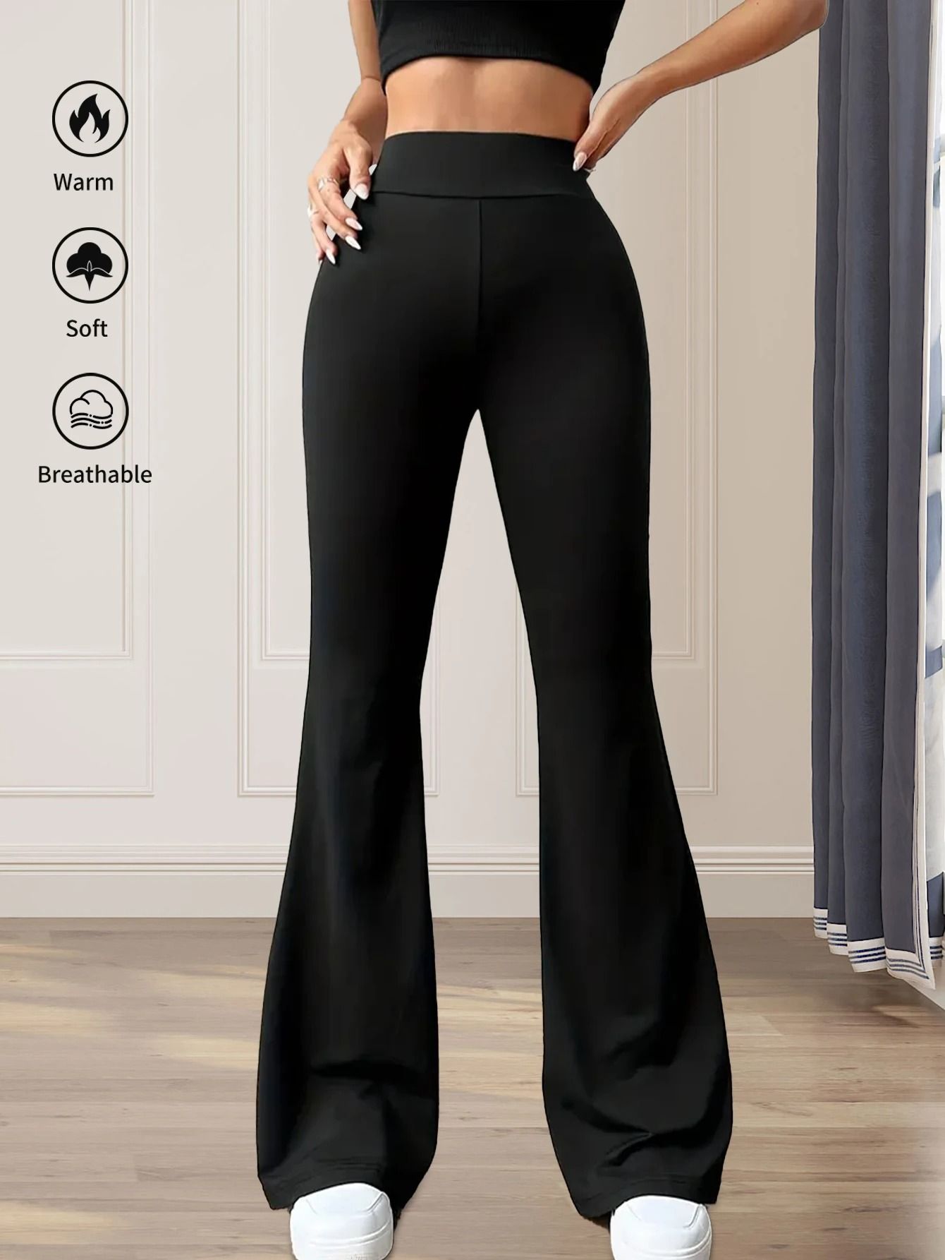 High Waisted Slim Flared Pants For Women 4