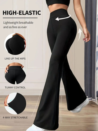 High Waisted Slim Flared Pants For Women 7