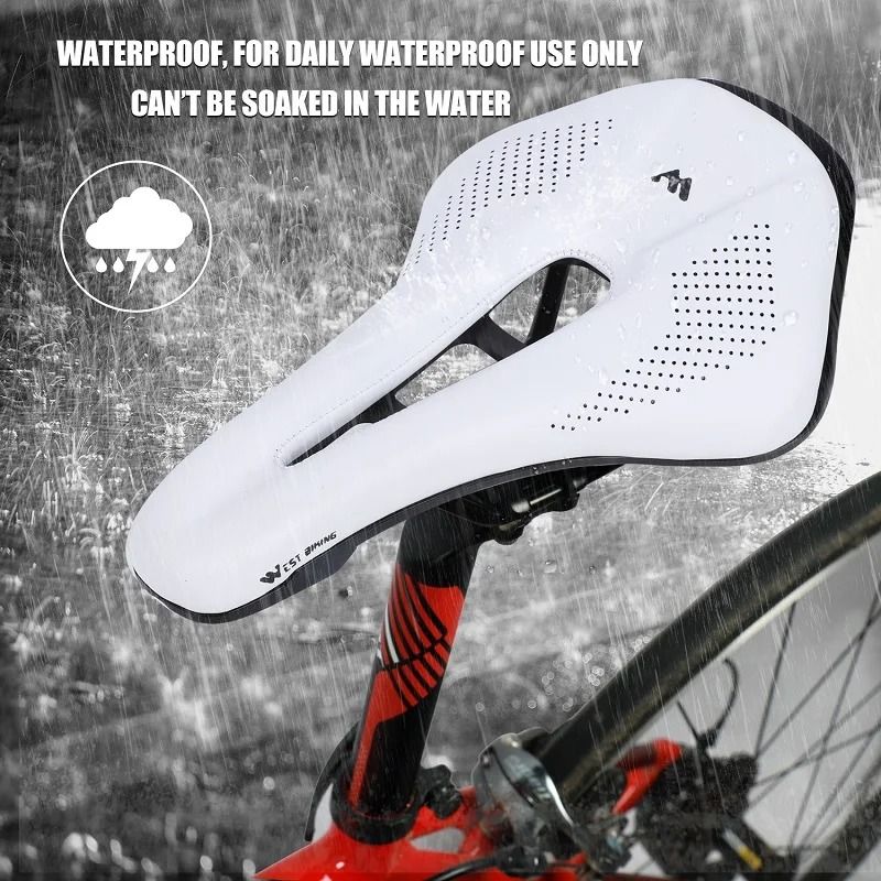 Comfortable Road Bicycle Saddle With Hollow Breathable PU Leather Cushion 5