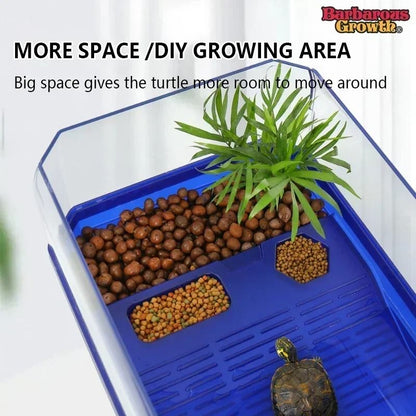 Transparency Turtle Tank House With Basking And Breeding Areas Reptile Habitat 2