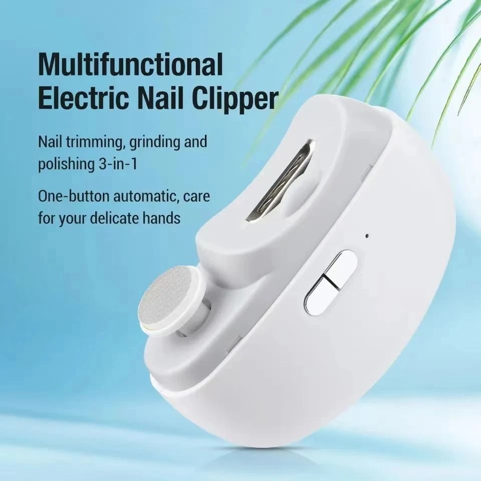 Electric Nail Clipper Grinder 2 in 1 Portable Automatic Nail Trimmer and Polisher