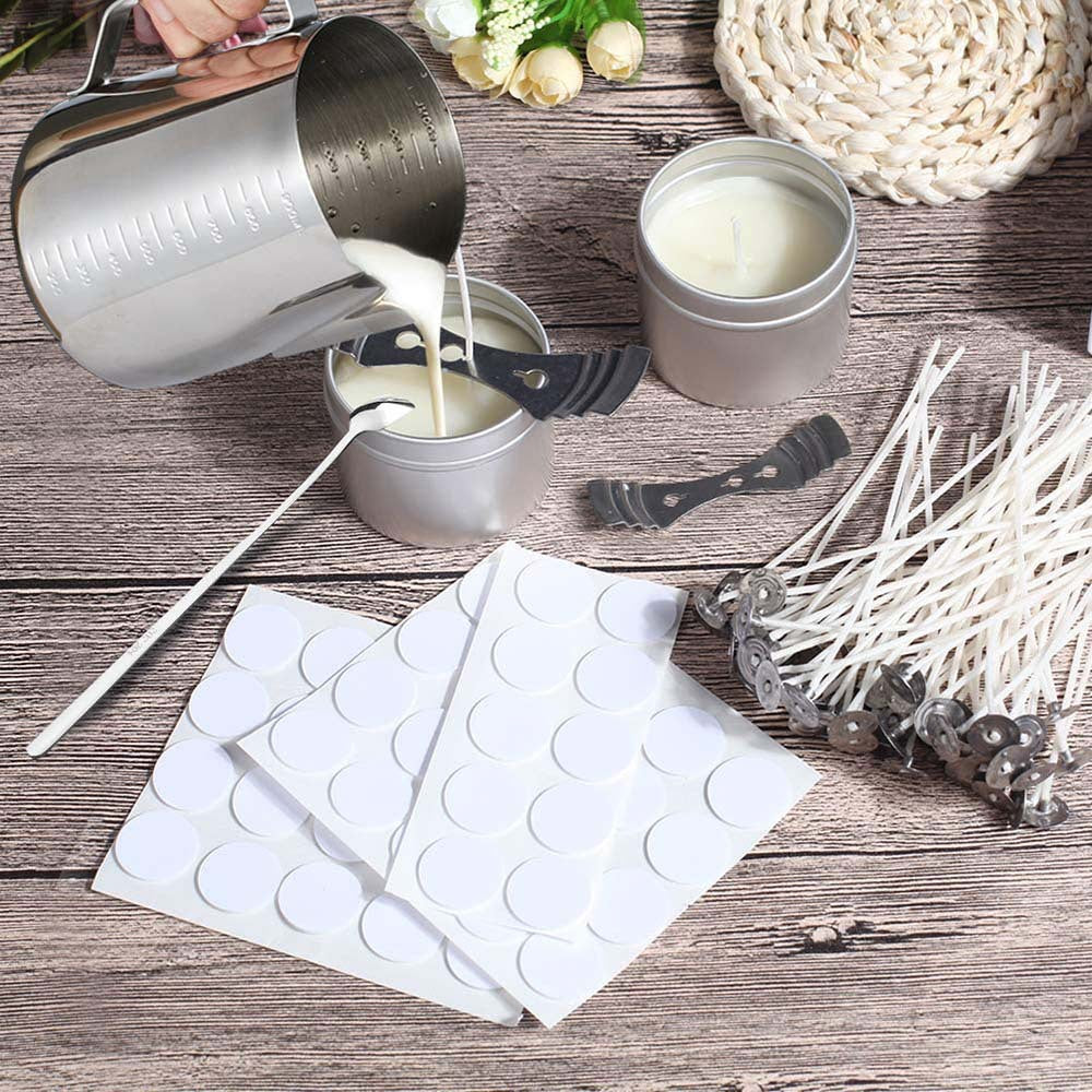 PreWaxed Cotton Core Candle Wicks Smokeless Candle Wicks With Metal Sustainer Tabs DIY Handmade Can 1