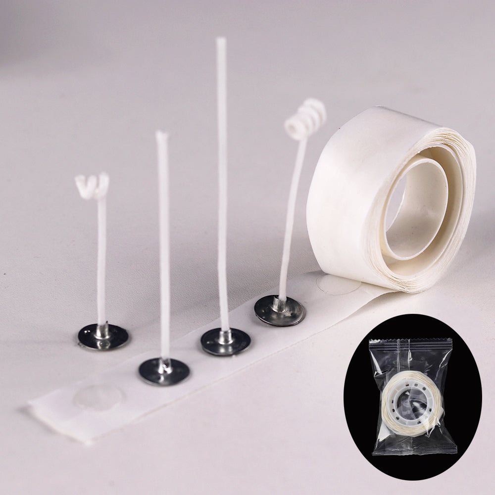 PreWaxed Cotton Core Candle Wicks Smokeless Candle Wicks With Metal Sustainer Tabs DIY Handmade Can 2