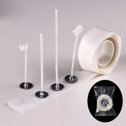 PreWaxed Cotton Core Candle Wicks Smokeless Candle Wicks With Metal Sustainer Tabs DIY Handmade Can 2