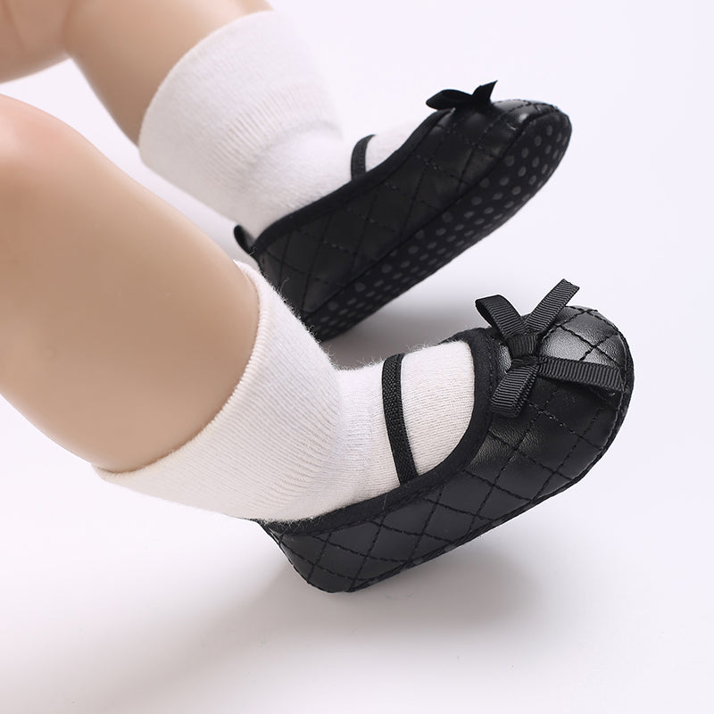 Soft Sole Newborn Baby Mary Jane Ballet Flat Shoes, Classic Bow Baby Shoes for Walking, Non-Slip Toddler & Preschool