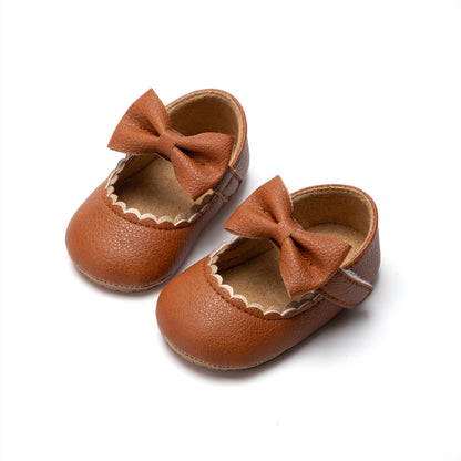 Infant Toddler Mary Janes Baby Casual Shoes With Bowknot Nonslip Rubber SoftSole PU First Walker Sh 6