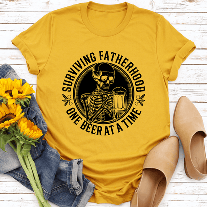 Surviving Fatherhood One Beer At A Time Tee