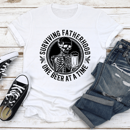 Surviving Fatherhood One Beer At A Time Tee 1
