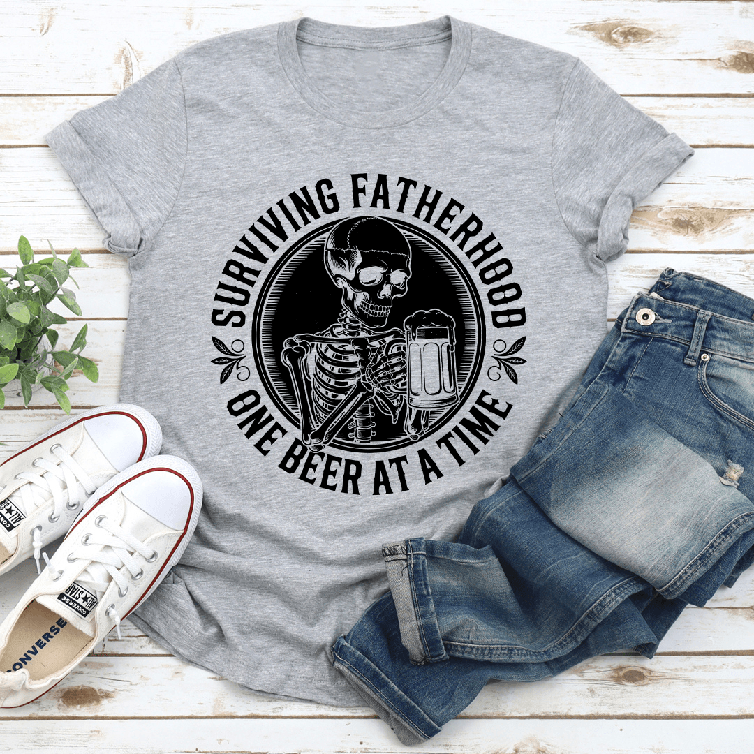 Surviving Fatherhood One Beer At A Time Tee 2