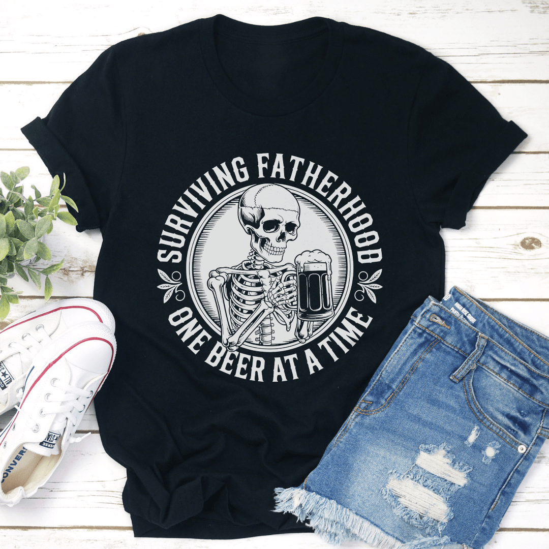Surviving Fatherhood One Beer At A Time Tee 3