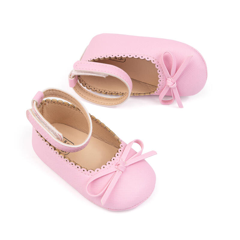 Girls New Baby Shoes Soft-soled Leather Bowknot Party Princess Shoes, Light Flat First Walkers, Anti-slip & Breathable
