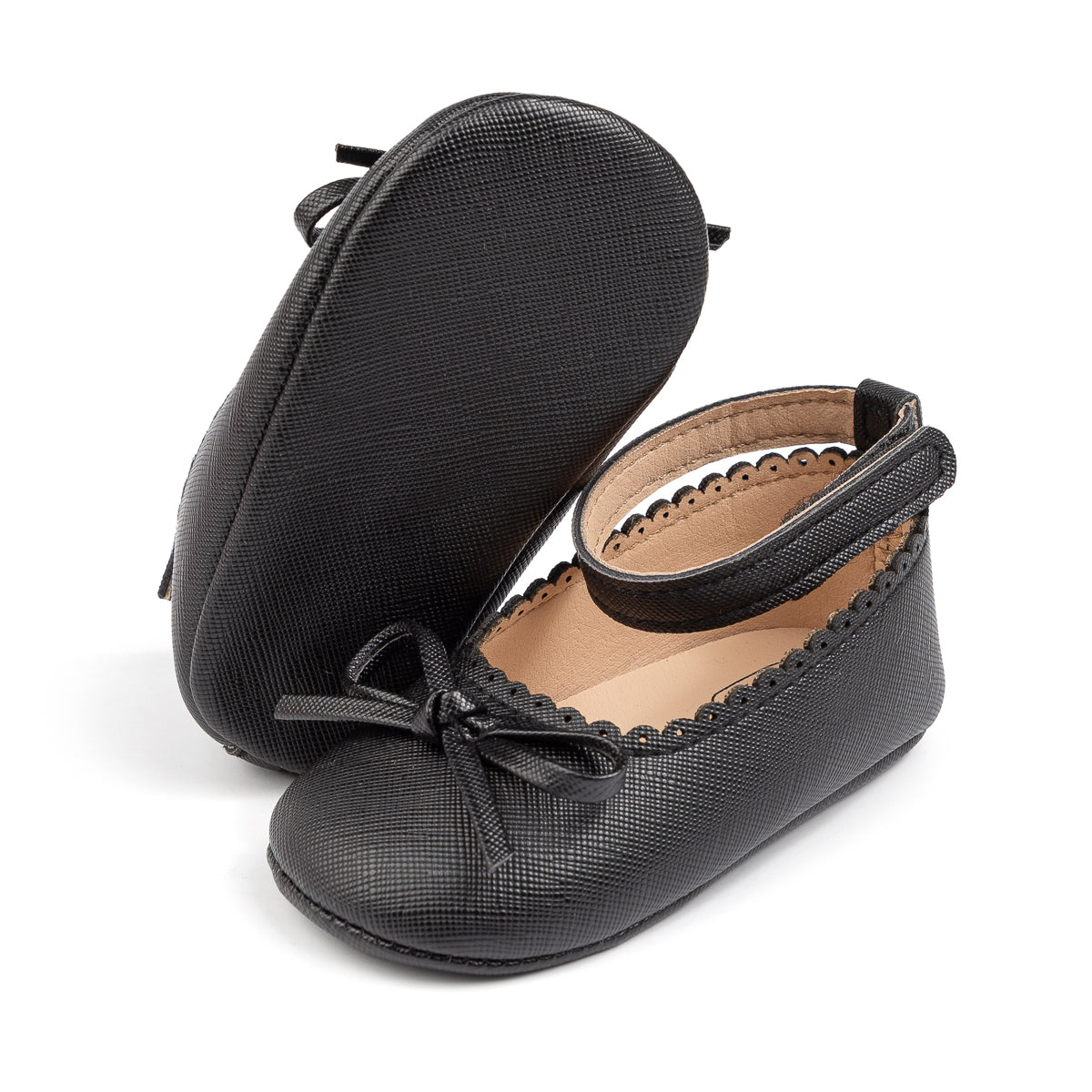 Girls New Baby Shoes Soft-soled Leather Bowknot Party Princess Shoes, Light Flat First Walkers, Anti-slip & Breathable