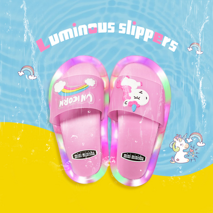 LED Girl Slippers Children, Baby Bathroom Sandals Kids Shoes, Light Up Slippers for Toddler Boys & Girls