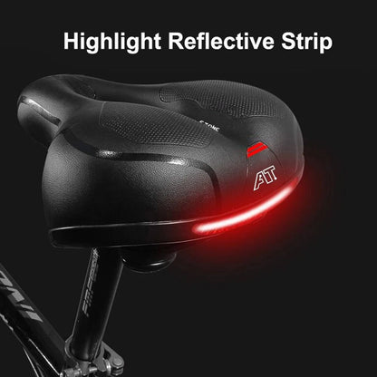 Hollow Breathable Bicycle Saddle With Shock Absorption And Safety Reflector 1