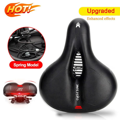Hollow Breathable Bicycle Saddle With Shock Absorption And Safety Reflector 12