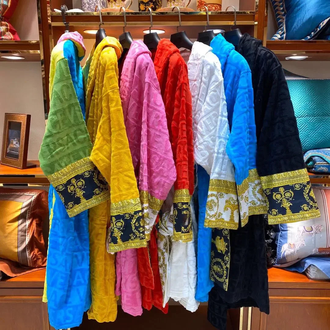 Plush Fleece Bath Robe for Women and Men, Winter Robe with Pockets, Long Sleeve Soft Couples Homewear, Loungewear