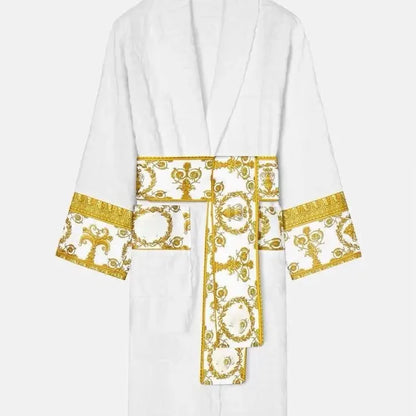 Plush Fleece Bath Robe for Women and Men, Winter Robe with Pockets, Long Sleeve Soft Couples Homewear, Loungewear