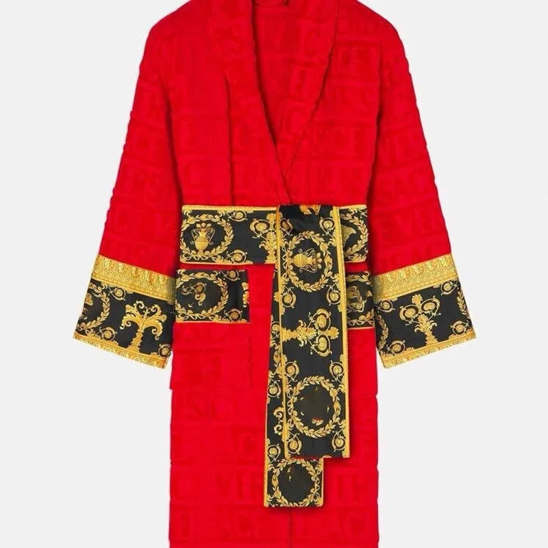 Plush Fleece Bath Robe for Women and Men, Winter Robe with Pockets, Long Sleeve Soft Couples Homewear, Loungewear