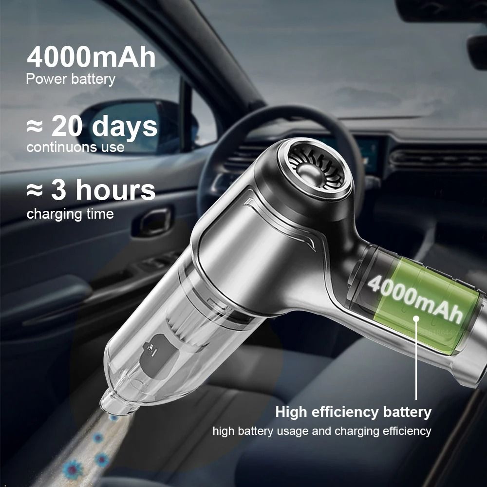 Portable Car Vacuum Cleaner Wireless 95000PA Strong Suction Handheld Vacuum And Blower 4