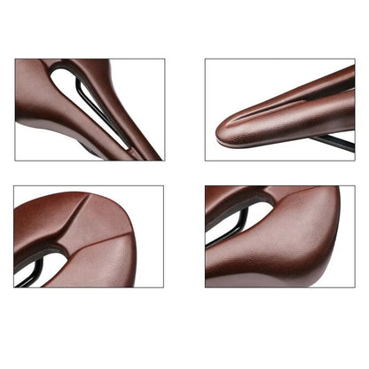 Breathable Hollow Bicycle Saddle PU Leather Soft Comfortable Cushion 2