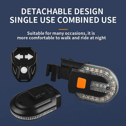 Wireless Bicycle Turn Signal Taillight USB Rechargeable With Remote Control 1