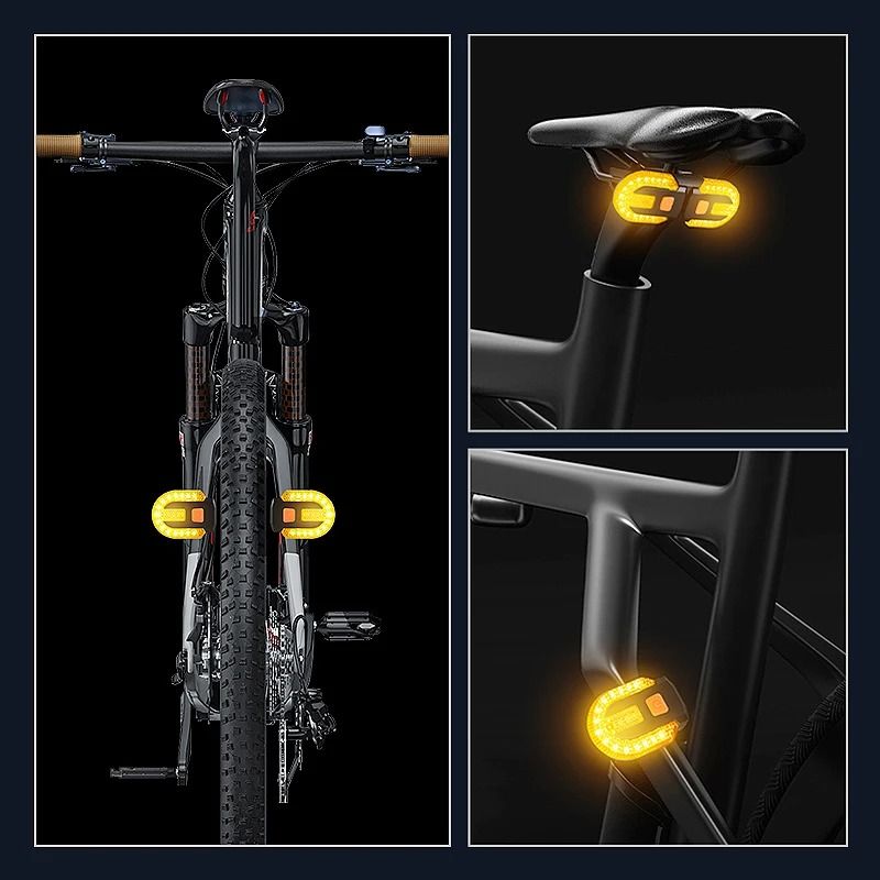 Wireless Bicycle Turn Signal Taillight USB Rechargeable With Remote Control 5