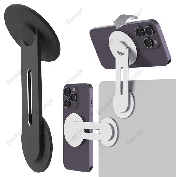 Magnetic Laptop Phone Holder with Adjustable Arm for iPhone and Monitors