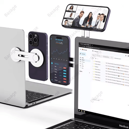 Magnetic Laptop Phone Holder With Adjustable Arm For IPhone And Monitors 1