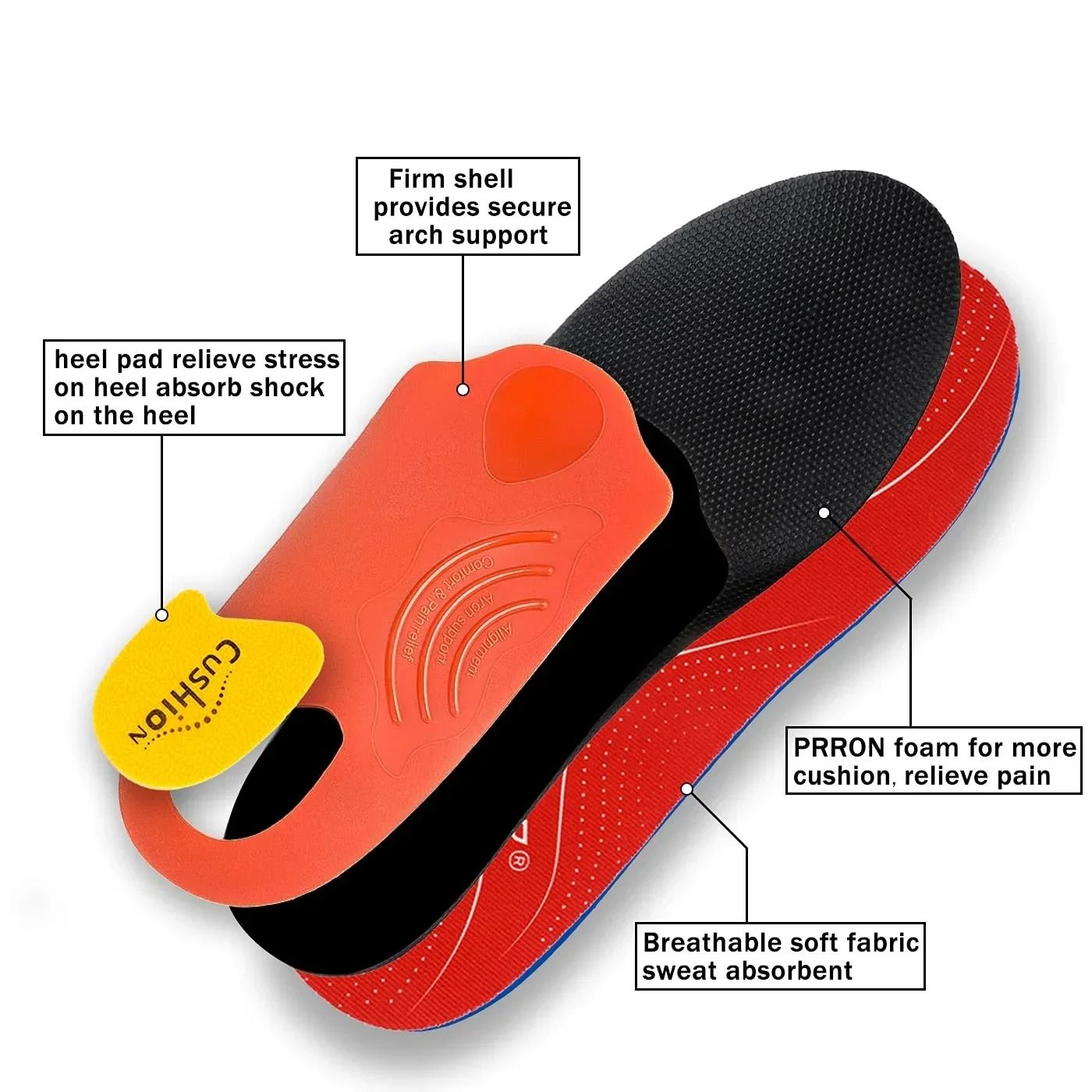 Orthopedic Sport Insoles For Plantar Fasciitis And Flat Feet Support 3