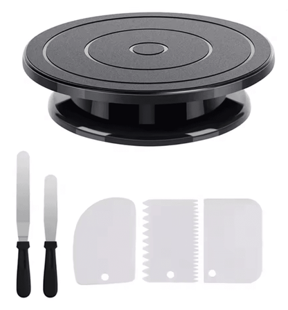 7 Piece Cake Decorating Tools Kit With Rotating Turntable And Spatulas 4